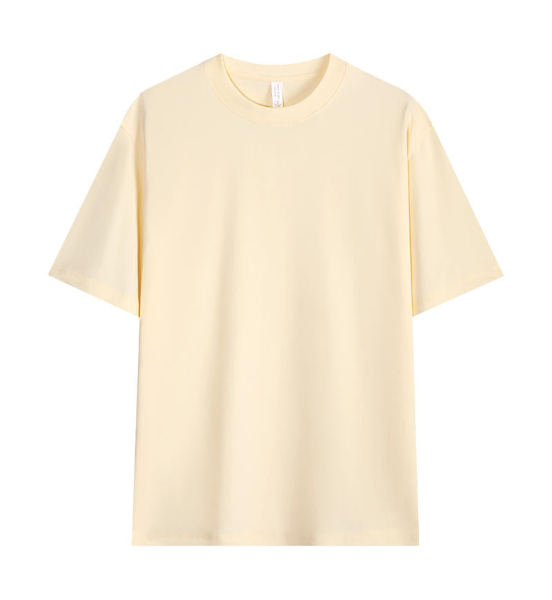 Crew neck solid color short-sleeved shirt