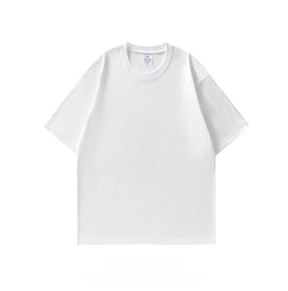 Crew neck solid color short-sleeved shirt