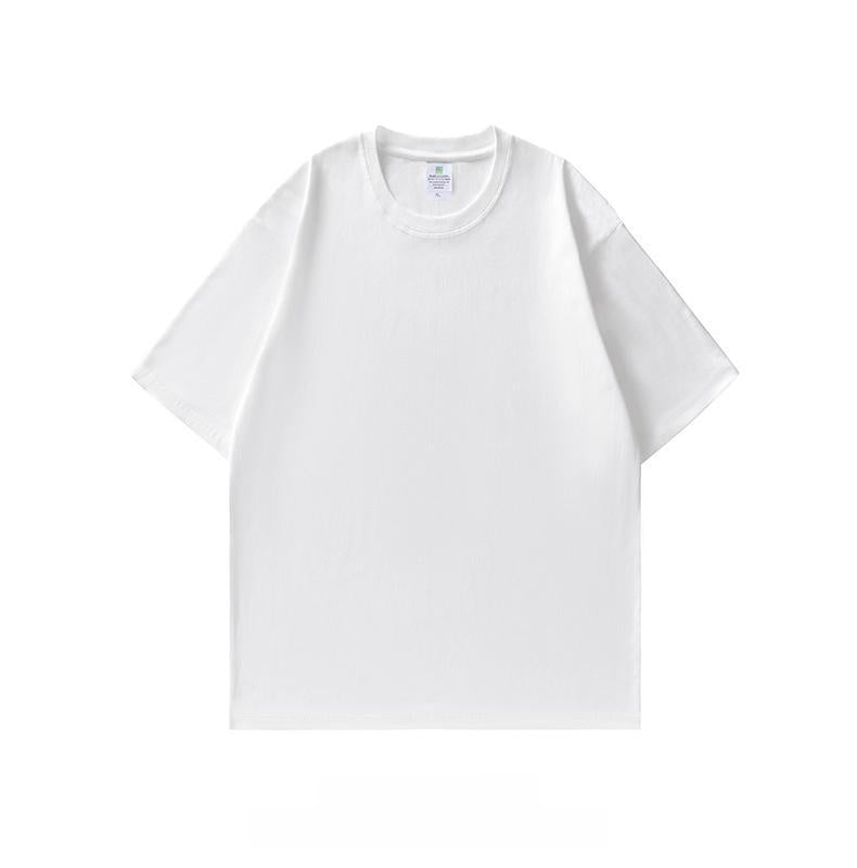 Crew neck solid color short-sleeved shirt
