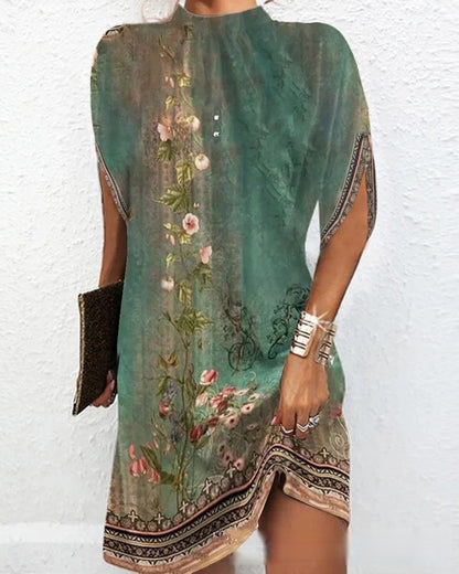 Crewneck Loose Bat Sleeve Crewneck dress
