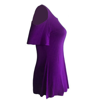 Crewneck Short-sleeved Shoulder Loose T-shirt