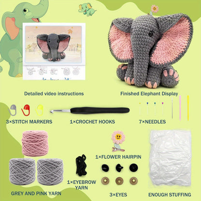 Crochet elephant animal crochet hook
