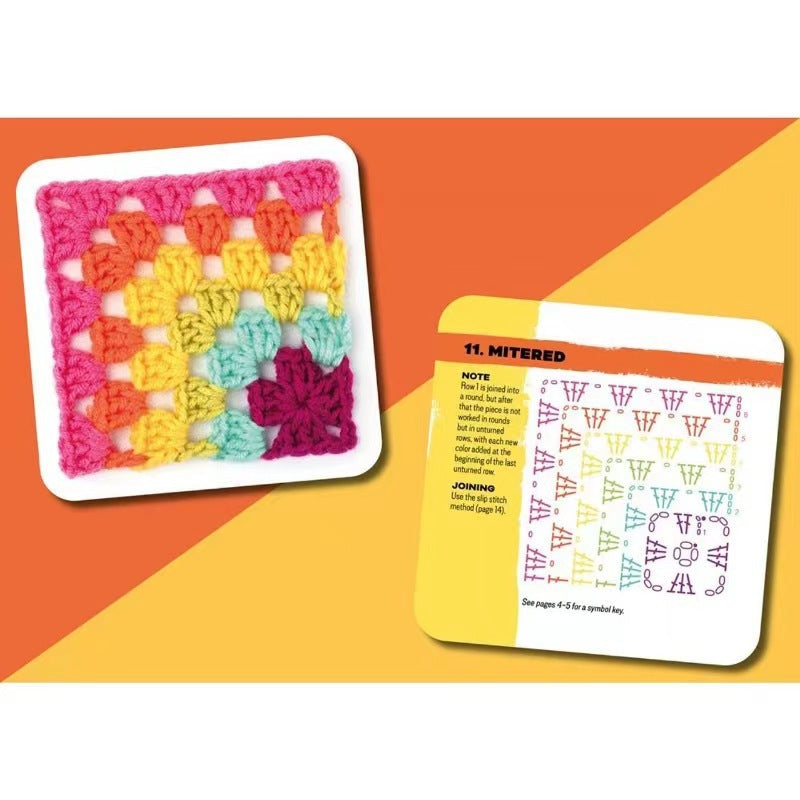 Crochet Teaching Card Deck DIY Granny Square Patterns