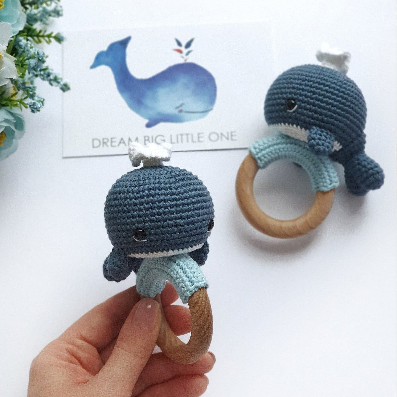 Crochet whale doll