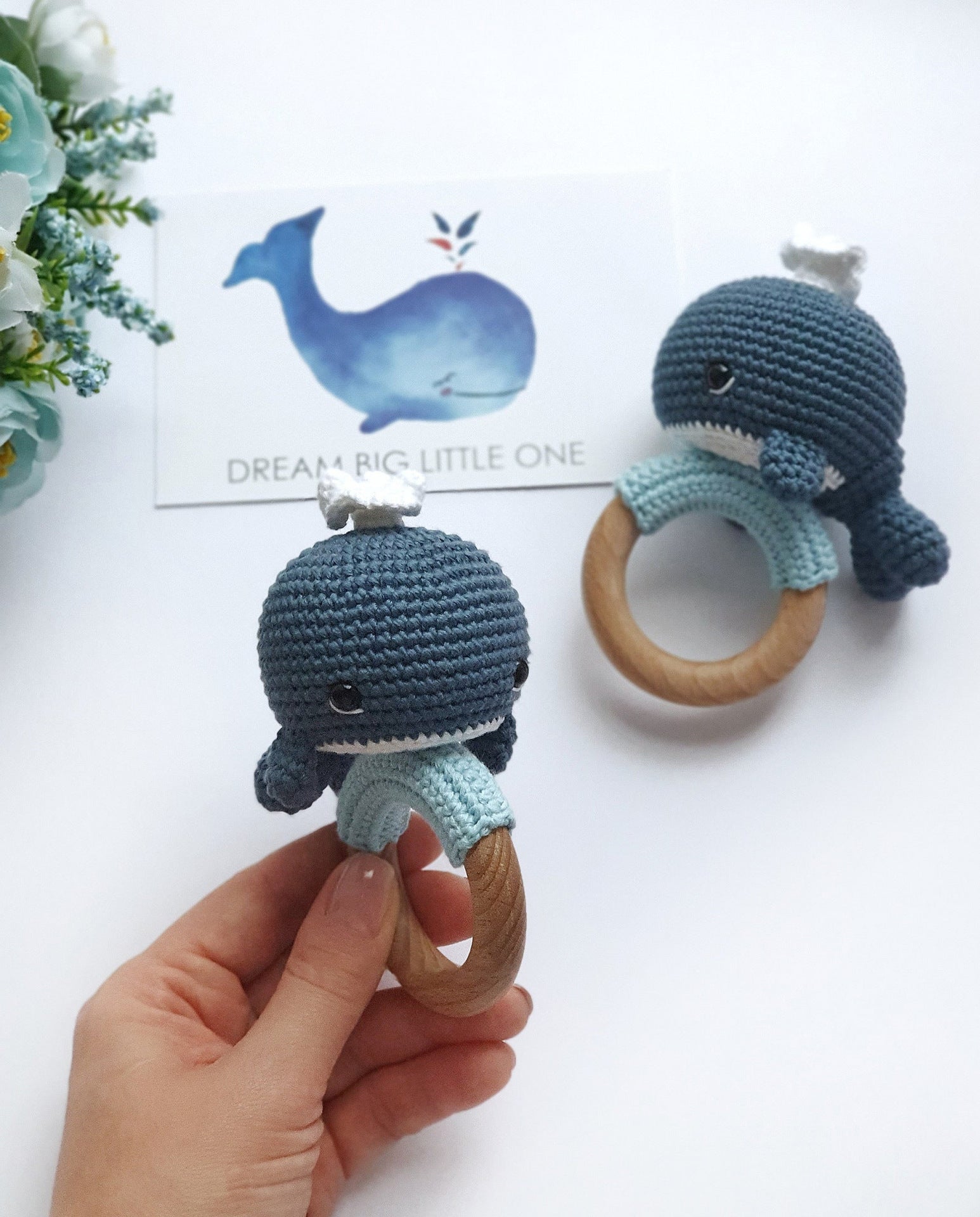 Crochet whale doll