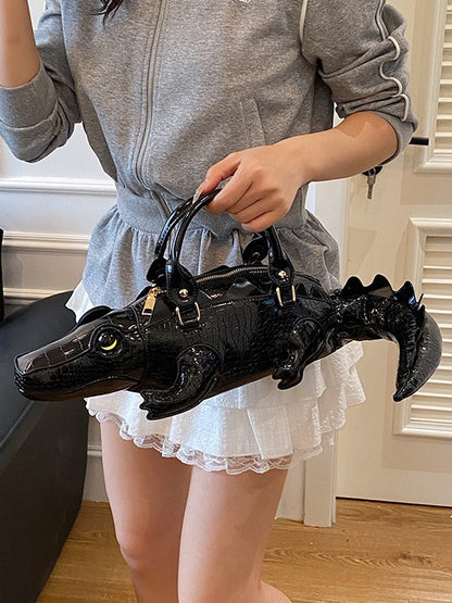 Crocodile Embossed Crossbody Bag