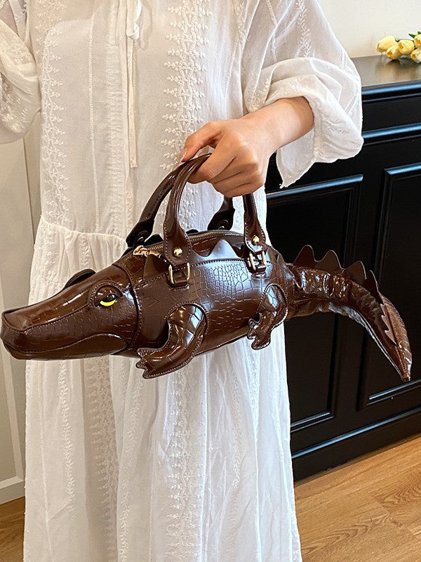 Crocodile Embossed Crossbody Bag