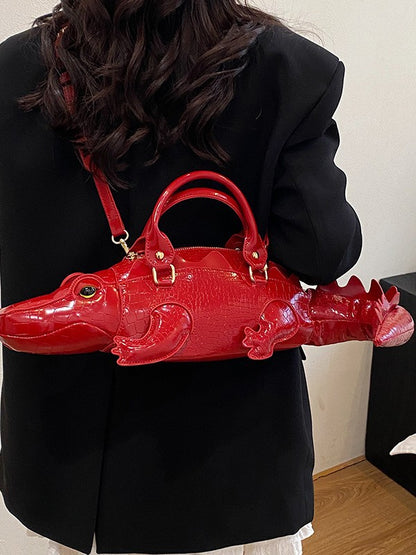 Crocodile Embossed Crossbody Bag