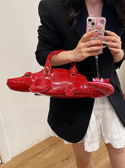 Crocodile Embossed Crossbody Bag