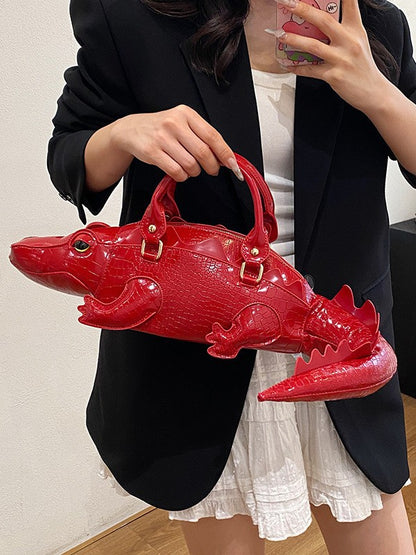 Crocodile Embossed Crossbody Bag