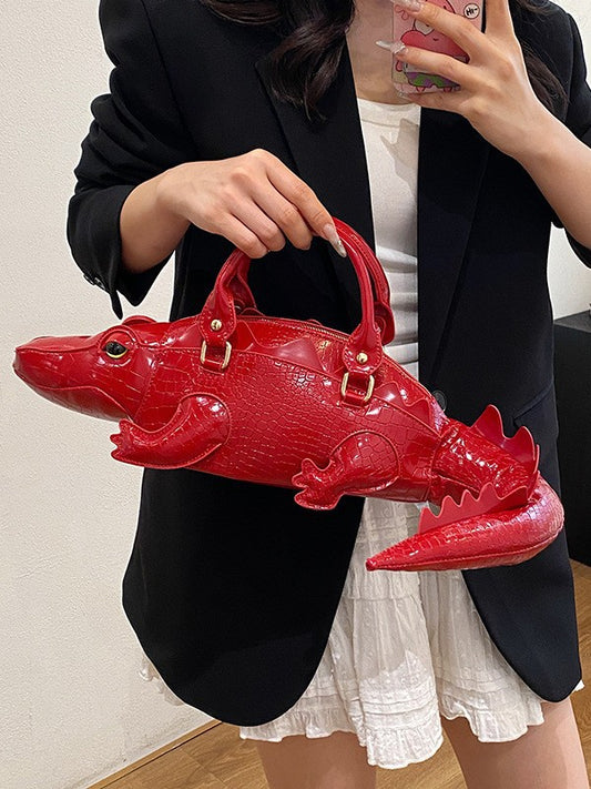 Crocodile Embossed Crossbody Bag