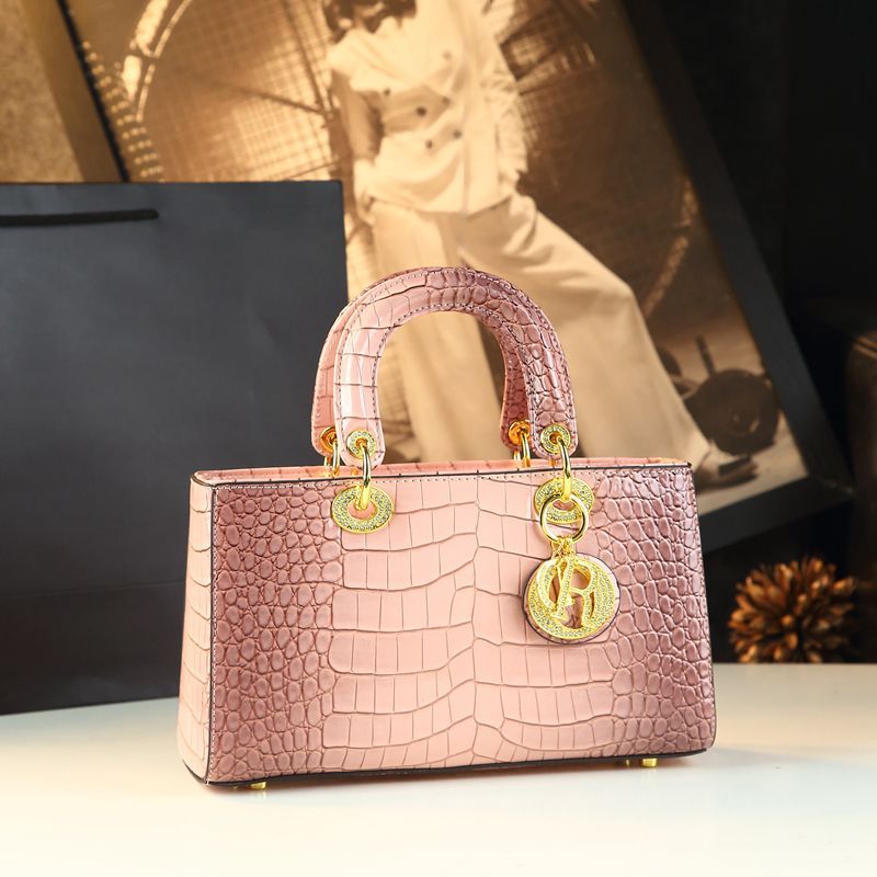 Crocodile-Embossed Handbag