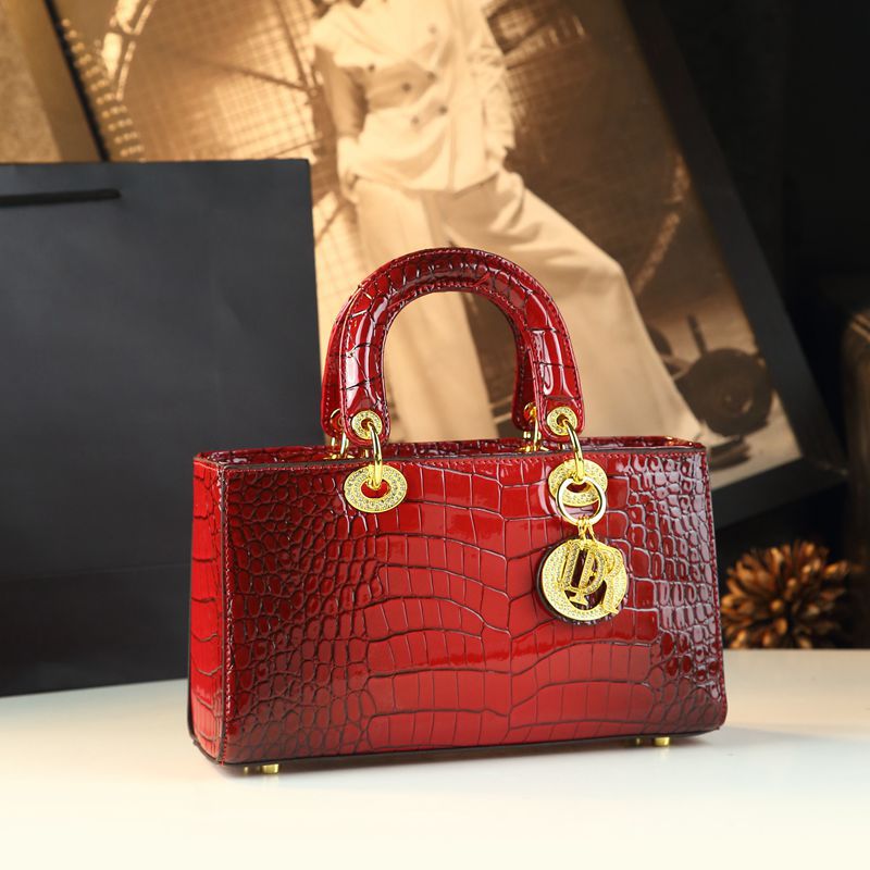 Crocodile-Embossed Handbag