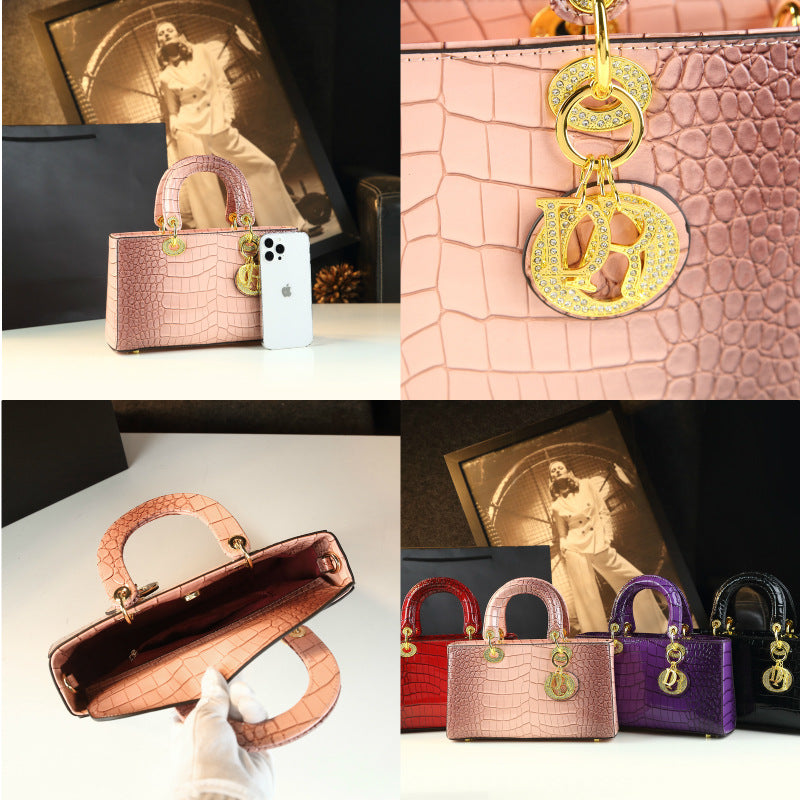 Crocodile-Embossed Handbag