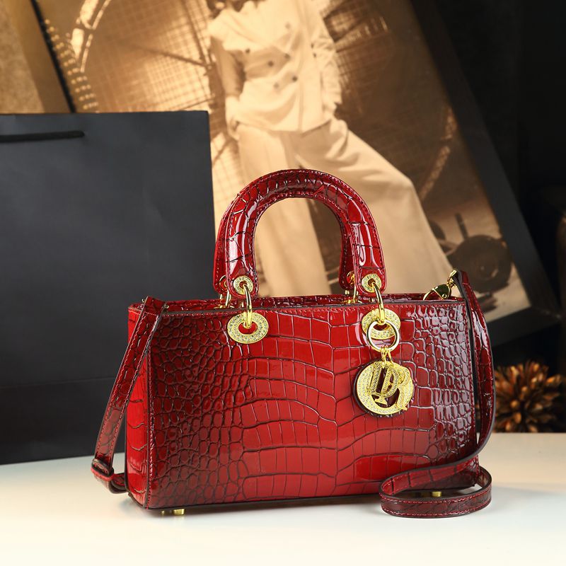 Crocodile-Embossed Handbag