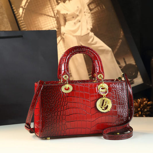 Crocodile-Embossed Handbag