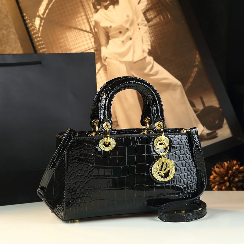 Crocodile-Embossed Handbag