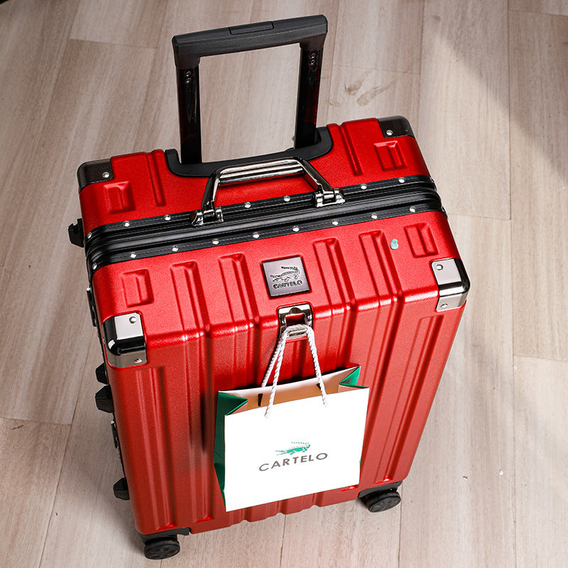 Crocodile suitcase for men and women with handle