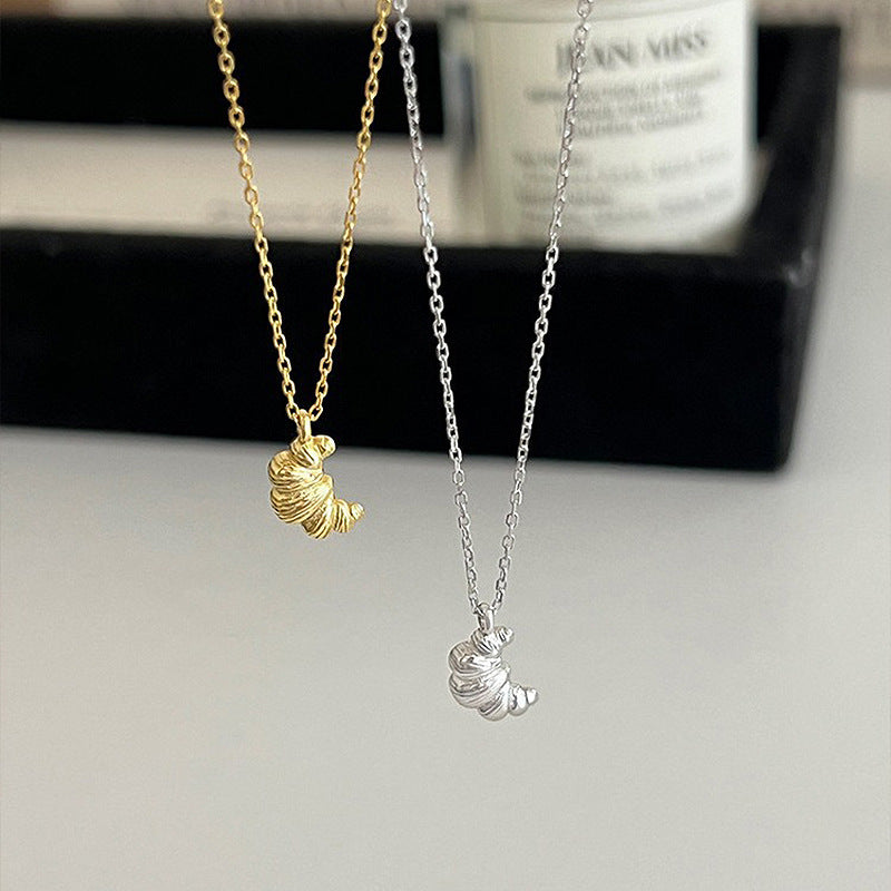 Croissant Bread Geometric Necklace