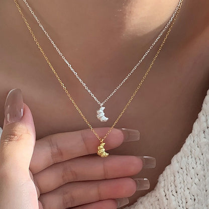 Croissant Bread Geometric Necklace