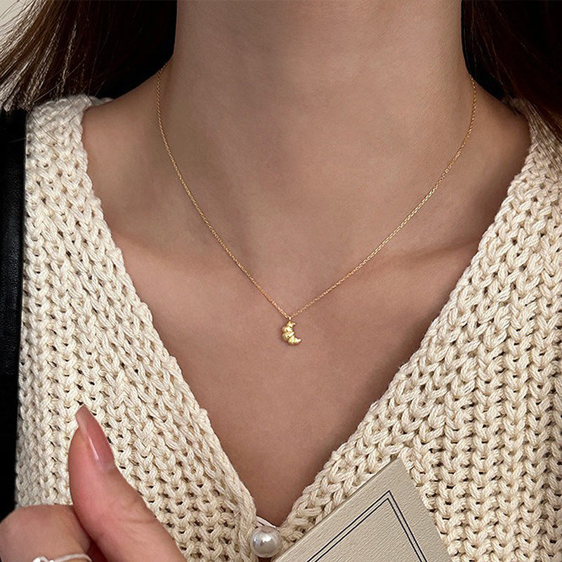 Croissant Bread Geometric Necklace
