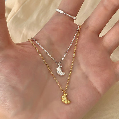 Croissant Bread Geometric Necklace