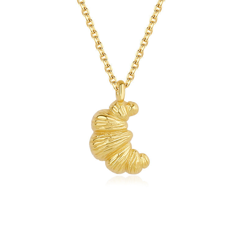 Croissant Bread Geometric Necklace
