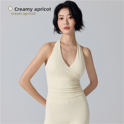 Cross Back Athletic Yoga Top with Removable Padding