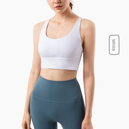 Cross-Back Sports Bra with Shockproof Support
