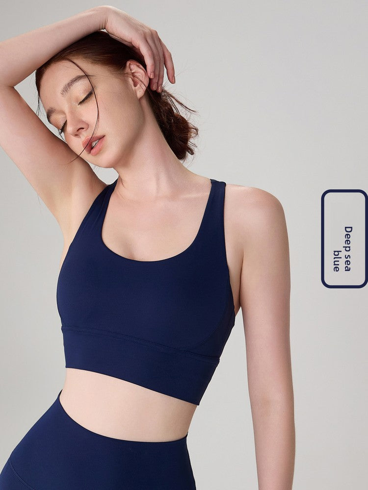 Cross-Back Sports Bra with Shockproof Support