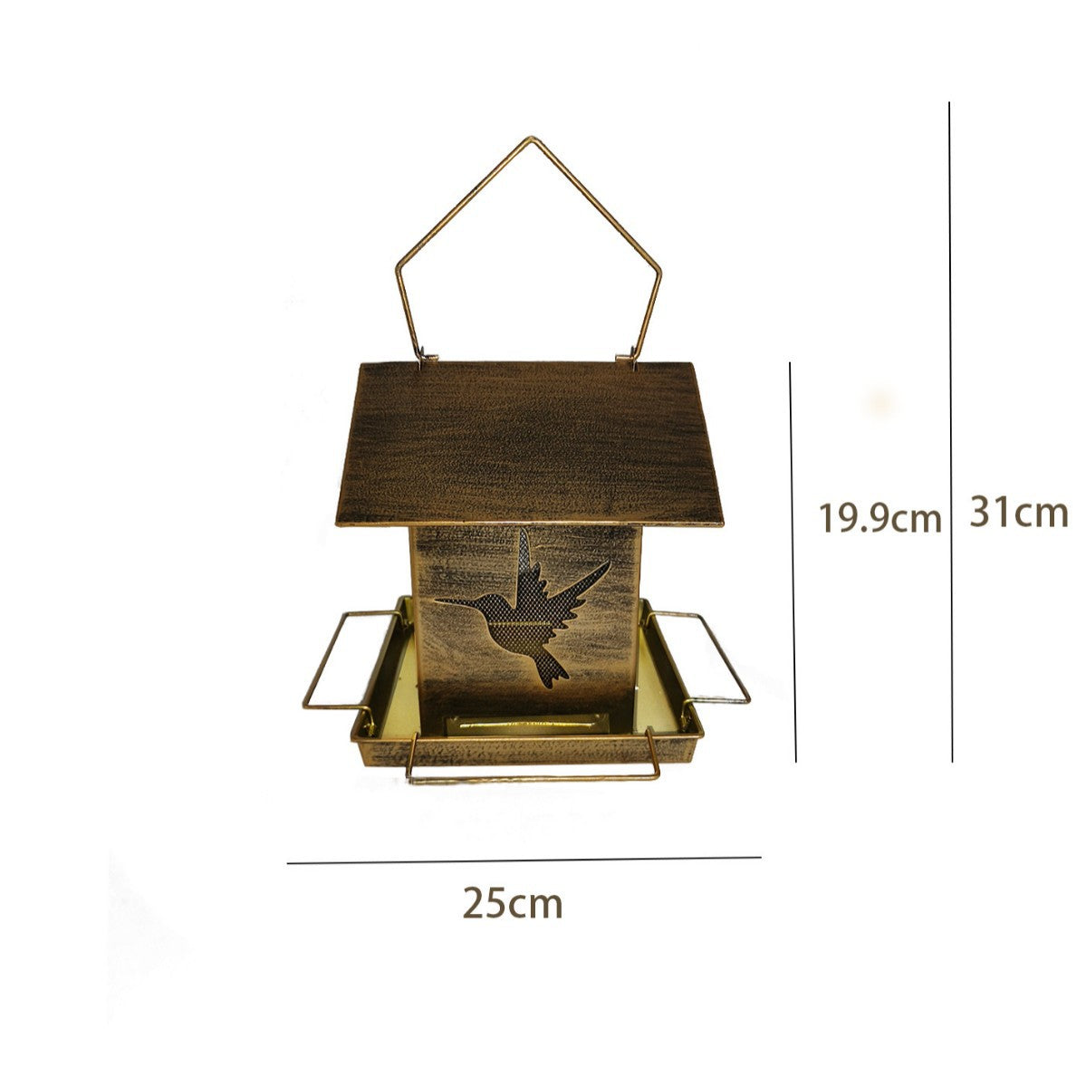 Cross-Border Amazon Outdoor Weatherproof Metal Hanging Retractable Bird Feeder Garden Decoration Iron Art Crafts