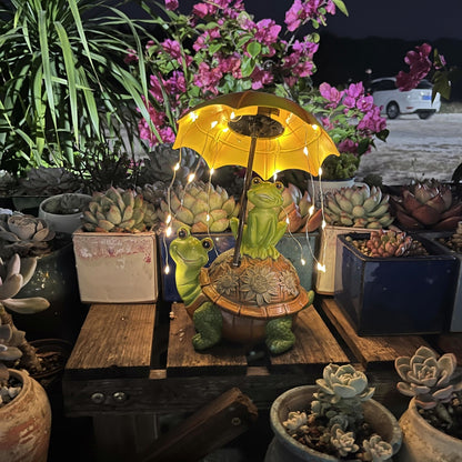Cross-border Amazon turtle frog solar light outdoor courtyard decorative lamp cute garden resin statue in stock