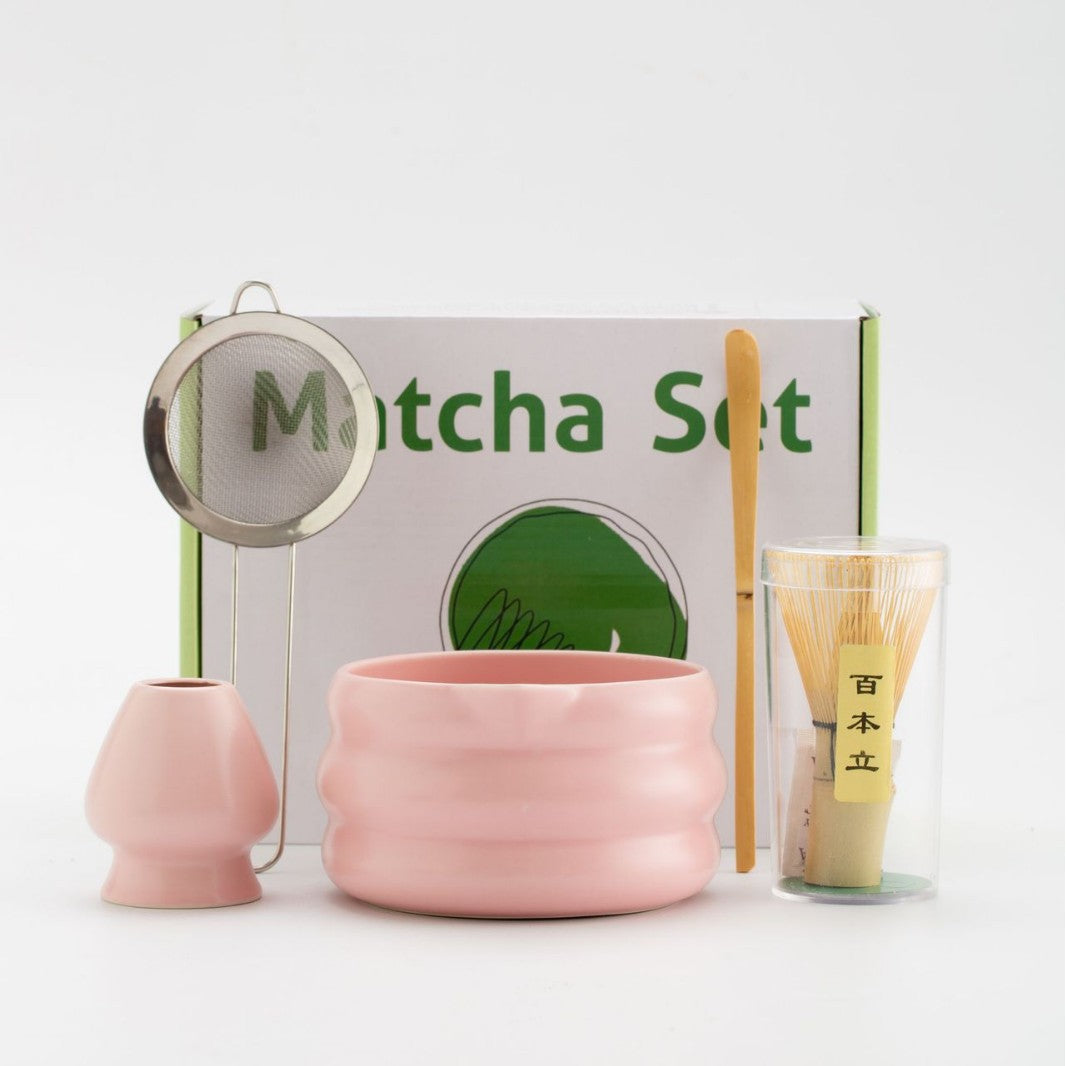 Cross-Border Ceramic Matcha Bowl Set with Japanese-Style Tea Whisk, Matcha Stirrer, Tea Set Gift Box