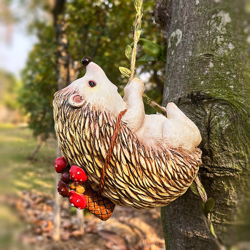 Cross-Border Climbing Hedgehog Hanging Tree Ornament Outdoor Garden Decoration Micro-Landscape Small Animal Landscaping Fun Hanging Decoration