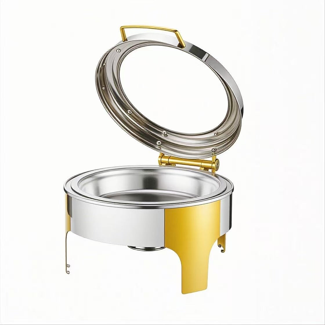 Cross-Border Commercial Buffet Stove with Visible Stainless Steel Heating and Flip-Top Insulation, Suitable for Restaurants and Hotels, Hydraulic Breakfast Buffet Stove