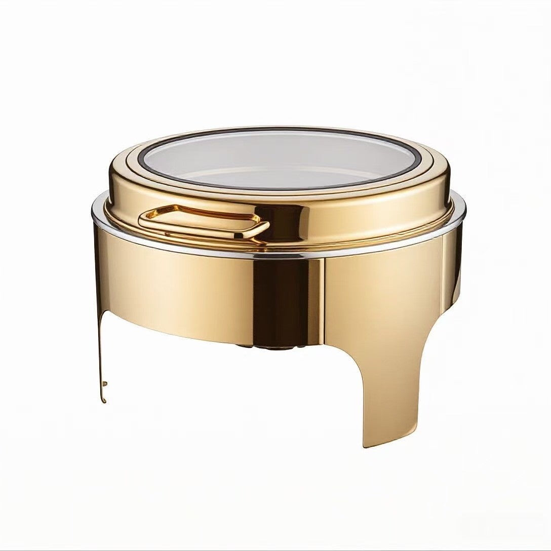 Cross-Border Commercial Buffet Stove with Visible Stainless Steel Heating and Flip-Top Insulation, Suitable for Restaurants and Hotels, Hydraulic Breakfast Buffet Stove
