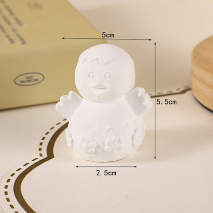 Cross Border Easter Chick Rabbit Egg 3D Plaster Doll Rabbit Storage Can Children DIY Colour