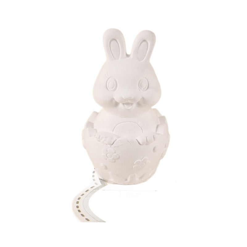 Cross Border Easter Chick Rabbit Egg 3D Plaster Doll Rabbit Storage Can Children DIY Colour