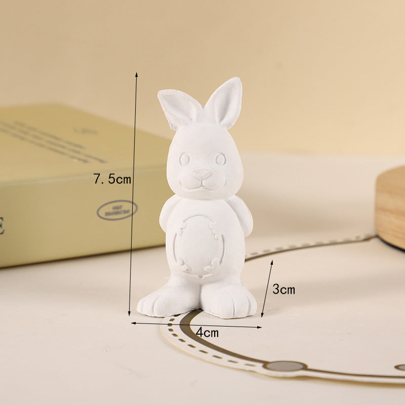 Cross Border Easter Chick Rabbit Egg 3D Plaster Doll Rabbit Storage Can Children DIY Colour