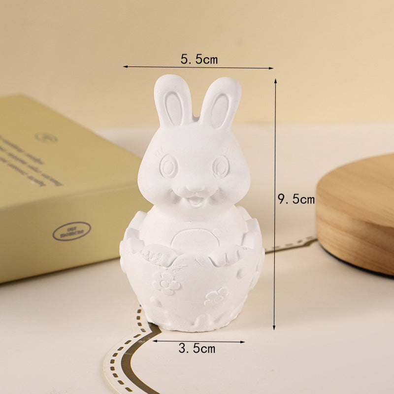 Cross Border Easter Chick Rabbit Egg 3D Plaster Doll Rabbit Storage Can Children DIY Colour