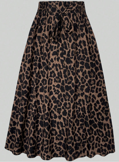 Cross-Border European and American Leopard Print Skirt