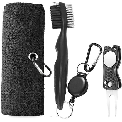 Cross-Border Golf Cleaning Set Towel Green Fork Spray Brush Golf Club Cleaner Tool Gift