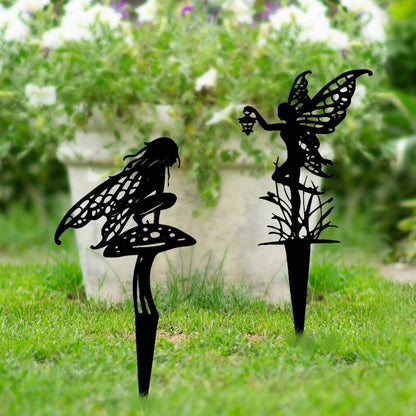 Cross-Border Hot-Selling 3-Piece Set Outdoor Courtyard Iron Fairy Decorative Ground Garden Lawn Decoration Craft Products