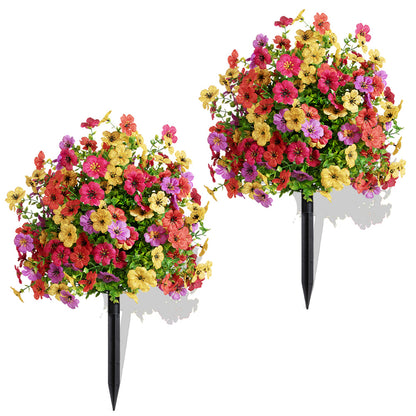 Cross-Border Hot-Selling Artificial Flowers, Violet Ground Plugs with Ground Nails, Garden Decoration, Eucalyptus Artificial Flowers, Decorative Artificial Green Plants