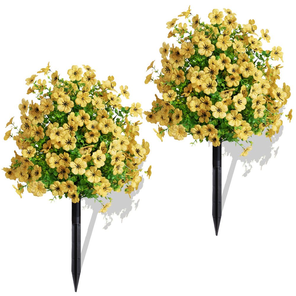 Cross-Border Hot-Selling Artificial Flowers, Violet Ground Plugs with Ground Nails, Garden Decoration, Eucalyptus Artificial Flowers, Decorative Artificial Green Plants