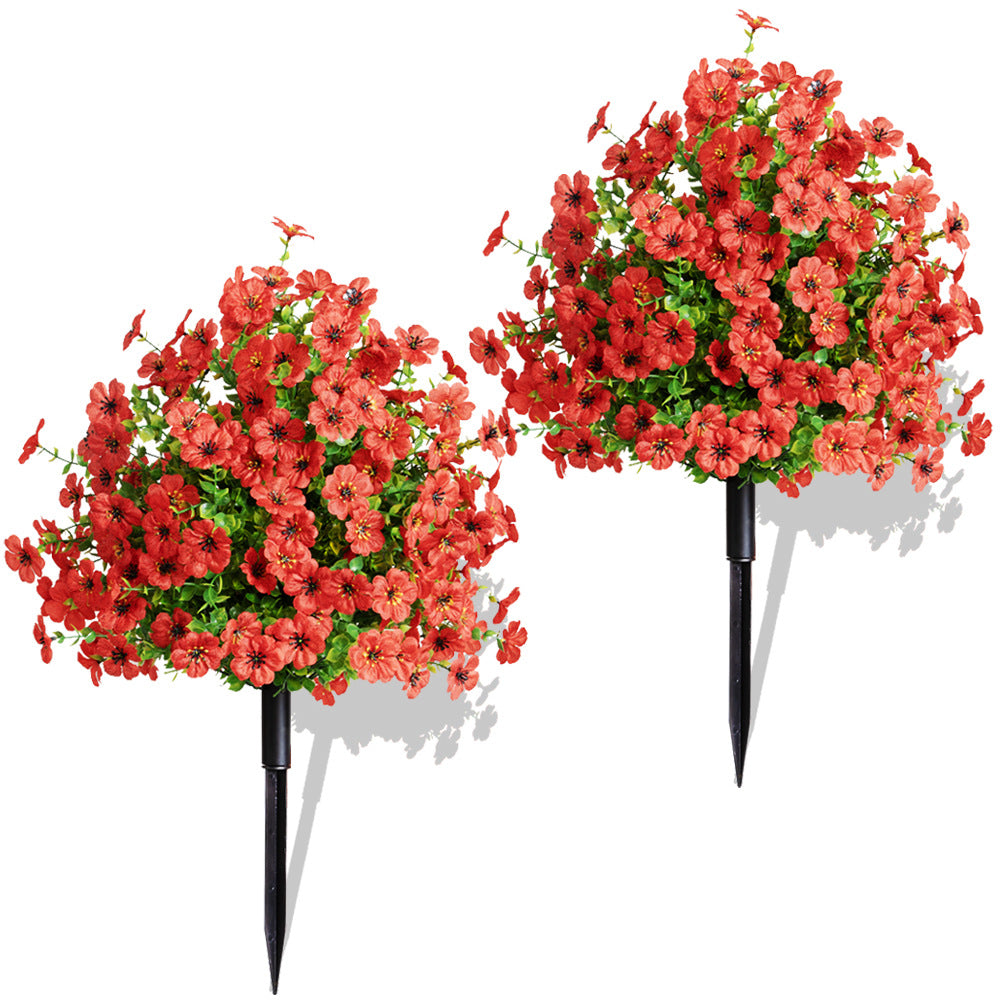 Cross-Border Hot-Selling Artificial Flowers, Violet Ground Plugs with Ground Nails, Garden Decoration, Eucalyptus Artificial Flowers, Decorative Artificial Green Plants