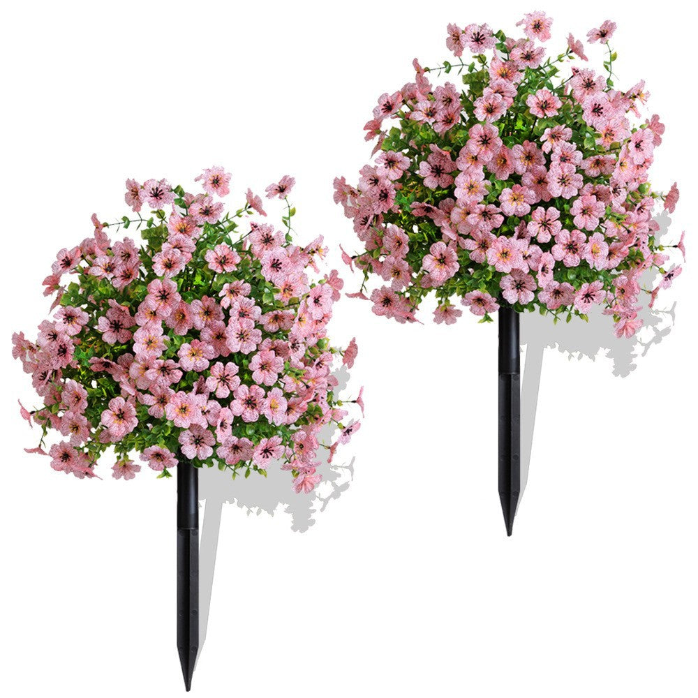Cross-Border Hot-Selling Artificial Flowers, Violet Ground Plugs with Ground Nails, Garden Decoration, Eucalyptus Artificial Flowers, Decorative Artificial Green Plants