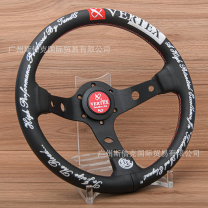 Cross-border hot-selling car universal deep concave competitive steering wheel 320MM modified leather steering wheel