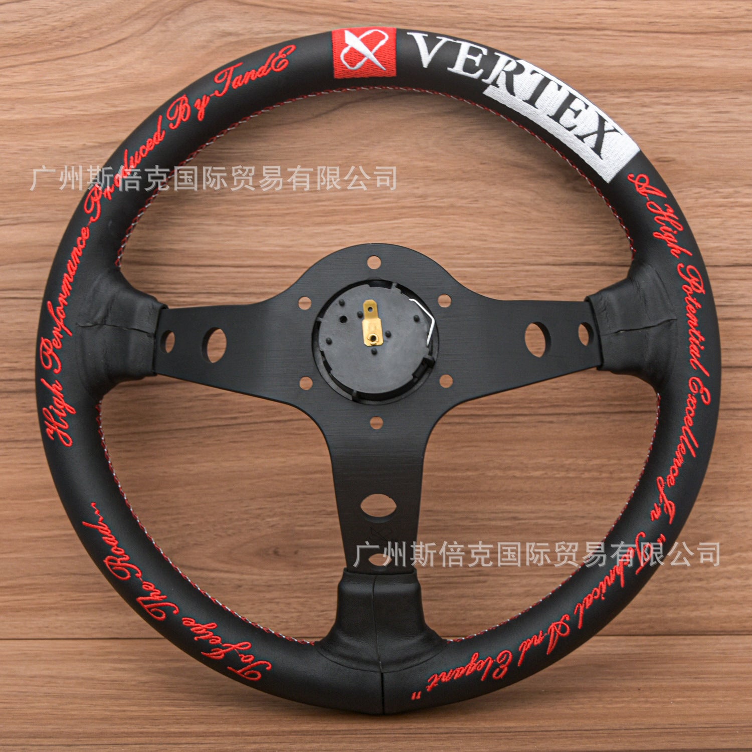 Cross-border hot-selling car universal deep concave competitive steering wheel 320MM modified leather steering wheel