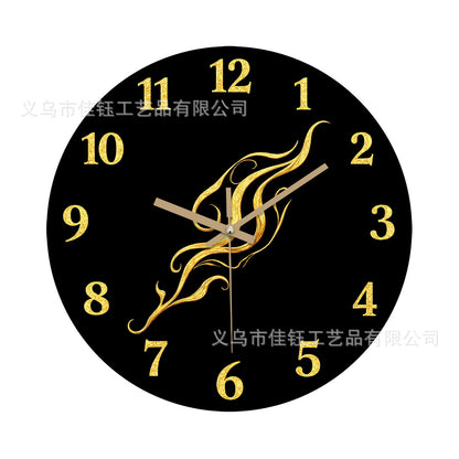 Cross-Border Hot-Selling Clocks, European-Style Creative Wooden Wall-Mounted Clocks, Foreign Trade Living Room, Bedroom, Home Decoration